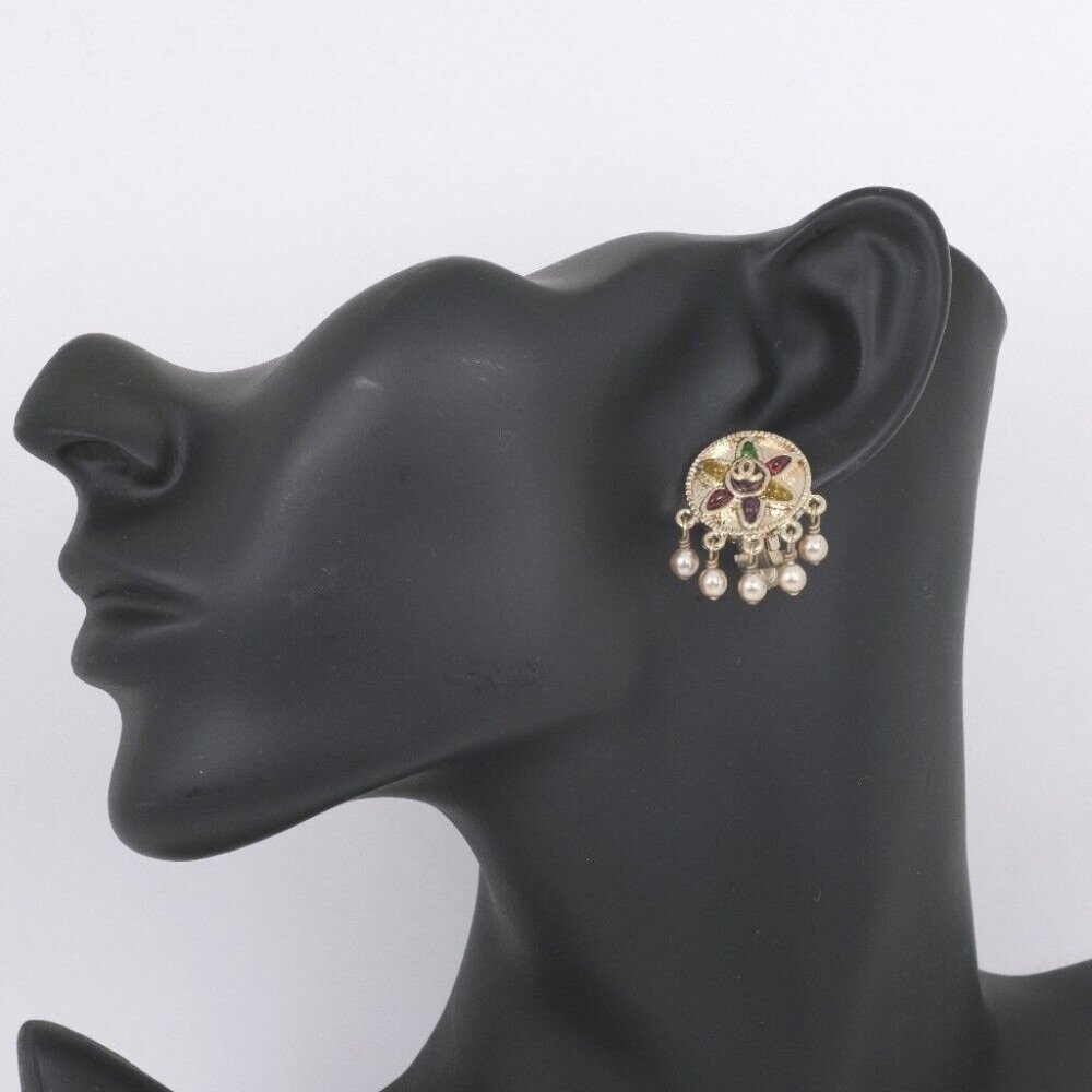 CHANEL COCO Mark Earring multicolor Fake pearl Women - Picture 6 of 6